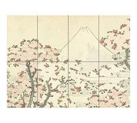 Hokusai Fuji And Cherry Blossom Japanese Painting XL Giant Panel Poster (8 Sections) Fleur Japonais La peinture Affiche