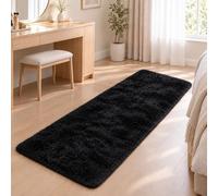 HOKXUAN Tapis Salon Moelleux Monochrome Antidérapant et Doux 250x260cm Noir | Tapis Salon Moderne Dessous Antidérapant Élégant Et Design Douillet Pour Cuisine Chambre D'Enfant