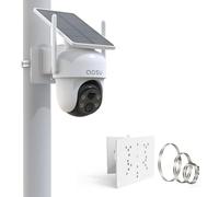 HOLACA Support de Pole Compatible avec AOSU, ANSQUE, Cinnado, Eufy, Argus, SEHMUA, Tapo Caméra de Sécurité, Support de Montage pour Caméra de Sécurité Solaire (Caméra NON Incluse), Blanc