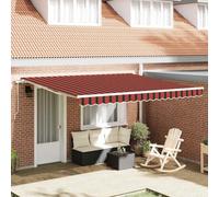 Holamys Auvent extensible 400 x 350 cm orange en polyester et aluminium pour balcon, terrasse, jardin avec manivelle manuelle, protection solaire résistante aux intempéries, store latéral et articulé