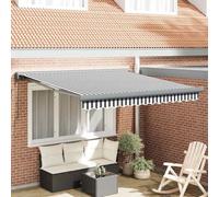 Holamys Auvent solaire extensible 3 x 2,5 m avec moteur, montage mural, résistant aux intempéries, au vent et aux UV, anthracite et blanc, idéal pour balcon, terrasse, jardin, extérieur