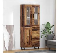 Holamys Buffet Haut Armoire Bois d'ingénierie 2 pcs avec tiroirs 69,5 x 34 x 180 cm Rangement spacieux pour Salon Salle à Manger Meuble Contemporain Bois Ancien Style Industriel