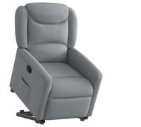 Holamys Fauteuil relax avec aide à se lever - Tissu gris clair - Électrique - Fonction de couchage manuelle - Expérience d'assise confortable - Charge maximale de 110 kg - Pour salon et chambre à