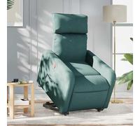 Holamys Fauteuil relax électrique avec aide au levage, tissu vert foncé, fonction allongée à 135°, sensation d'assise confortable, pour salon, chambre à coucher, jusqu'à 110 kg