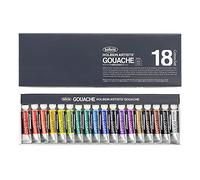 Holbein Artiste Gouache ensemble G704: 18 x tubes 5ml 5ml chaque carmin, rouge flamme, orange brilla