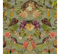 Holden Decor Ornate Oddities Papier peint éclectique animal Vert sauge | Revêtement mural pour salon, couloir et chambre à coucher, motif lémurien et scarabée, finition mate lisse, à coller