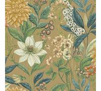 Holden Odyssey Grand papier peint floral - Grande fleur dorée métallisée - Revêtement mural de style vintage élégant (14320)