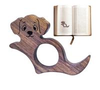 Holder Wood Page Holder, Dog Thumb Bookmark, 12,7 cm Book Page Holder with Smooth Grip, Solid Wooden Reading Tool with Cute Dog Design, Notebook Document Organizer Easy Handling