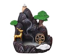 Holdes 9/10.5cm Fontaine Cascade D'encens, Porte-encens À Refoulement en Résine Fabriqué À La Main Brûleur D'encens Cascade, Porte-encens De Cascade De Fumée D'intérieur pour l'environnement
