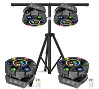 HOLDLAMP 2PCS 230W Jeux de Lumiere - 6 Bras DJ Lyre LED RGBW Beam Wash Laser Bee-Eyes Bande RGB Rotation avec Télécommande Trépied