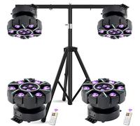 HOLDLAMP 2PCS 230W Jeux de Lumiere DJ - 6 Bras Lyre LED RGBW Beam Wash Laser Bee-Eyes Bande 22 RGB LED avec Télécommande Trépied
