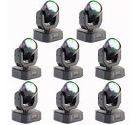 HOLDLAMP 80W Lyre 6 LED - Lumière de Scène Beam Wash Gobo DMX 4 en 1 avec Télécommande - Jeux de Lumiere DJ PACK DE 8