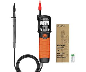 HoldPeak Stylo Testeur de Tension 2000 Comptes pour DC/AC Voltage Multimetre Numerique HP-38B, Résistance, Testeur de Continuite Diodes avec Conservation des Données,Rétro-éclairage et Lampe de Poche