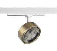 Hole - Projecteur sur rail LED triphasé 13W 3000K CRI90 IP20 optique 38° en aluminium moulé sous pression, finition blanc/or - Groupe Rossini