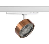 Hole - Projecteur sur rail LED triphasé 13W 3000K CRI90 IP20 optique 38° en aluminium moulé sous pression, finition blanc/cuivre - Groupe Rossini