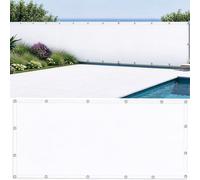 HOLEILUCK Brise Vue Balcon 130x170cm/1.3x1.7M Cache Balcon,Imperméable Coupe-Vent, Protection UV pour Exterieur Terrasse Blanc