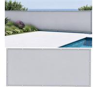 HOLEILUCK Brise Vue Balcon 170x570cm/1.7x5.7M Cache Balcon,Imperméable Coupe-Vent, Protection UV pour Exterieur Terrasse Gris Clair