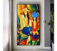HOLEILUCK Femme Grande Taille Art Mural Encadré Lumineux Coloré Contemporain Picasso Peinture À L'huile Sur Toile Art Prêt À Accrocher 27.56x57.48in (70x146cm) Avec Cadre