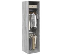 Holekex Armoire grise Sonoma 50 x 50 x 200 cm avec espace de rangement et penderie pour couloir, chambre à coucher, chambre d'enfant, armoire compacte avec étagère et barre pour système de rangement