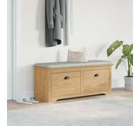 Holekex Banc de couloir BODO - Marron miel - En bois - 118 x 40 x 50 cm - Avec tiroir - Banc d'assise et espace de rangement pour couloir, couloir, vestiaire, entrée - Peu encombrant et polyvalent