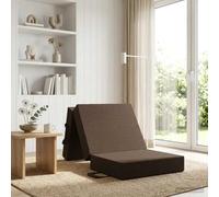 Holekex Canapé-lit pliant taupe avec housse amovible 75 x 63 x 45 cm pliable pour invités et chambre d'enfant, respirant, ergonomique avec matelas en mousse à froid, lavable, peu encombrant, protège
