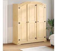 Holekex Corona Armoire en pin massif 151,5 x 52 x 186 cm avec poignée en métal, espace de rangement pour chambre à coucher, garde-robe et couloir, bois robuste, armoire polyvalente avec étagère