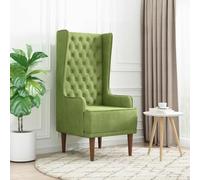 Holekex Fauteuil à dossier haut vert clair avec housse en velours, design Chesterfield, cadre en bois, rembourré avec mousse, 64 x 64 x 131 cm, accoudoir et dossier, idéal pour salon