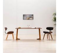 Holekex Lot de 2 chaises de salle à manger grises en bois de buyer et tissu, assise rembourrée, design ergonomique, cadre en bois stable, idéales pour cuisine, salle à manger, salon