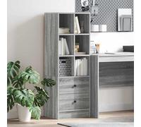 Holekex Meuble haut avec tiroirs gris Sonoma - En bois - 45,5 x 34 x 127 cm - Buffet - Buffet - Armoire multifonction pour salon, couloir, salle à manger, bureau