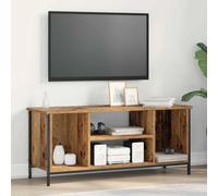 Holekex Meuble TV en bois vieilli - 102 x 35 x 45 cm - Avec étagère, espace de rangement et étagère - Meuble bas moderne pour salon - Buffet - Commode - Armoire avec canal de câbles, multimédia