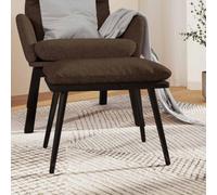 Holekex Repose-pieds marron en tissu et cuir synthétique 45 x 29,5 x 35 cm avec pieds en métal, tabouret rembourré et cube pour salon, chambre à coucher, bureau, comme ottoman et étagère