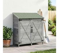 Holepyr Abri de jardin gris 106 x 56 x 113,5 cm en bois massif d'épicéa résistant aux intempéries avec ventilation, espace de rangement, toit asphalte, serrure pour jardin, cour, terrasse, balcon