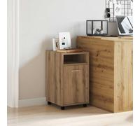Holepyr Armoire à roulettes en chêne Artisan - 33 x 38 x 60 cm - En bois avec tiroir et compartiment - Espace de rangement mobile pour bureau, couloir, cave, garage - Polyvalente, stable et facile à