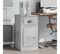 Holepyr Armoire d'appoint gris béton avec tiroir et porte en bois - 40 x 50 x 75 cm - Meuble de rangement pour bureau, couloir, cave, garage, ordre et rangement