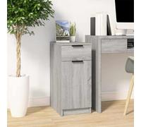 Holepyr Armoire de bureau gris Sonoma 33,5 x 50 x 75 cm avec tiroir et porte - Rangement polyvalent pour bureau, couloir, cave et garage