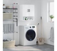 Holepyr Armoire murale blanche en bois 60 x 31 x 70 cm avec espace de rangement, porte et tiroir pour bureau, couloir, cave et garage pour rangement ordonné des vêtements, outils et dossiers