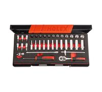 HOLEX Holex Coffret de douilles longues, carré 1/4 pouce 35 pièces, Type: 6 Quantité:35