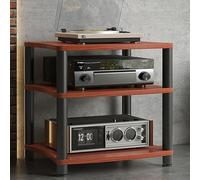 HOLGVE Support de Lecteur Multimédia AV à 1/2/3/4 Niveaux, Armoire Stéréo, Armoire Stéréo Moderne, Étagère de Console de Jeu, Centre de Divertissement Multifonctionnel(Brown,3 Tier 65.5CM/25.7IN)