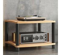 HOLGVE Support de Lecteur Multimédia AV à 1/2/3/4 Niveaux, Armoire Stéréo, Armoire Stéréo Moderne, Étagère de Console de Jeu, Centre de Divertissement Multifonctionnel(Natural,2 Tier 43CM/16.9IN)