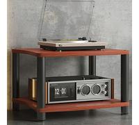 HOLGVE Support de Lecteur Multimédia AV à 1/2/3/4 Niveaux, Armoire Stéréo, Armoire Stéréo Moderne, Étagère de Console de Jeu, Centre de Divertissement Multifonctionnel(Brown,2 Tier 43CM/16.9IN)