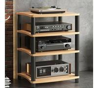 HOLGVE Support de Lecteur Multimédia AV à 1/2/3/4 Niveaux, Armoire Stéréo, Armoire Stéréo Moderne, Étagère de Console de Jeu, Centre de Divertissement Multifonctionnel(Natural,4 Tier 88CM/34.6IN)
