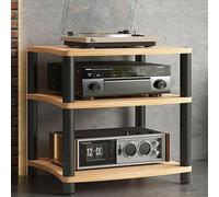 HOLGVE Support de Lecteur Multimédia AV à 1/2/3/4 Niveaux, Armoire Stéréo, Armoire Stéréo Moderne, Étagère de Console de Jeu, Centre de Divertissement Multifonctionnel(Natural,3 Tier 65.5CM/25.7IN)