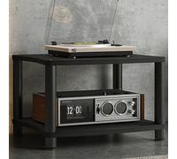 HOLGVE Support de Lecteur Multimédia AV à 1/2/3/4 Niveaux, Armoire Stéréo, Armoire Stéréo Moderne, Étagère de Console de Jeu, Centre de Divertissement Multifonctionnel(Black,2 Tier 43CM/16.9IN)