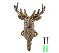 Holibanna 2 Pièces Crochet Mural Cerf en Fonte, Décoration Vintage Murale | Patère Rustique en Fer, Objet à Suspendre et Art Mural, Usage Maison