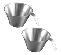 Holibanna 2 Pièces Tasse à Mesurer Espresso en Acier Inoxydable 100ml avec Poignée, Inoxydable et Anti-rouille, Mesure Claire Cuisine et Maison