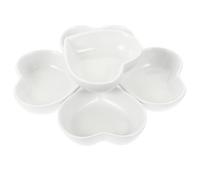 Holibanna Assiettes Plates Japonaises Cœur en Céramique Blanche 6pcs, Plat à Sauce pour Condiments Soja et Vinaigre, Décoration de Table pour Restaurants et Hôtels Réutilisable
