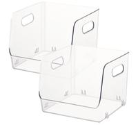 Holibanna Boîte de Rangement Transparente Design Pratique 2pcs en Pet Empilable Petite Boîte Multifonctionnelle pour Maquillage et Soins pour Bureau ou Comptoir