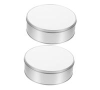 Holibanna Boîte en Fer Blanc Ronde Vide pour Sublimation 2 Pièces, Petite Boîte Métallique Décorative pour Bonbons et Biscuits, Coffret Présent Mariage Anniversaire, Rangement Compact