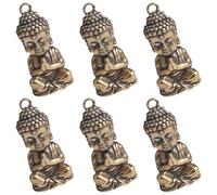 Holibanna Breloques Porte-clés et Design Délicat en Laiton Doré Bouddha Lot de 6 Décoration Vintage Style Rétro pour Salon et Bureau Base Plate