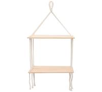 Holibanna Étagère Murale et Coton Beige de Rangement Double Couche en Bois | Suspendre au Mur, Format Simple et Unique, pour Pièce ou Fenêtre, Rangement Décoratif